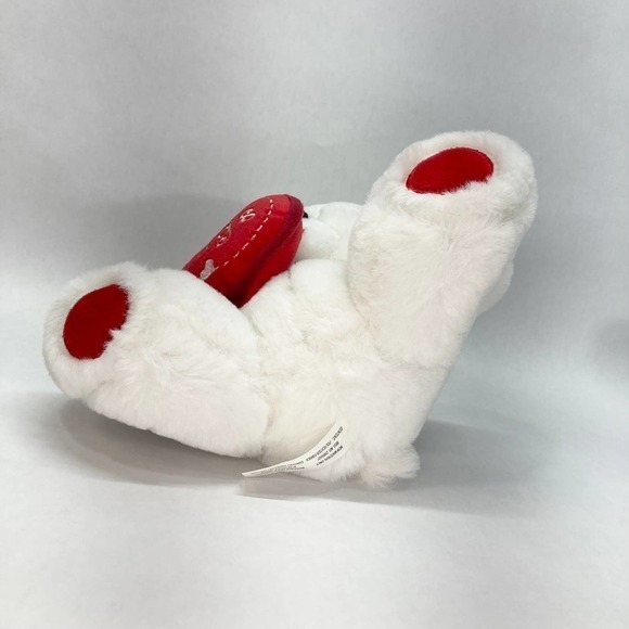 AMERICAN Greetings Valentine's Day 9" White Plush Teddy Bear Red Hugs Heart - Picture 8 of 10